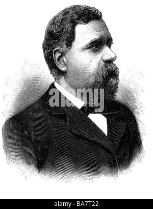 Schiaparelli, Giovanni Virginio, 14.3.1835 - 4.7.1910, Italian astronomer, portrait, wood engraving, Stock Photo