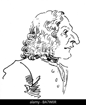 Vivaldi, Antonio, 4.3.1678 - 28.7.1741, Italian composer, portrait, caricature by Leone Ghezzi, 1773, Stock Photo