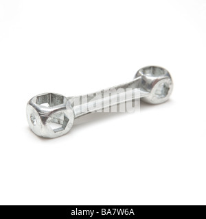 Bicycle spanner isolated on a white studio background Stock Photo