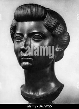 Livia Drusilla (Iulia Augusta), 30.1.58 BC - 29 AD, Roman Empress, portrait, bust, circa 31 BC, Louvre, Paris, , Stock Photo