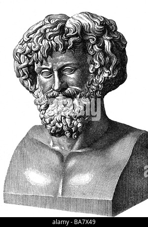 Hannibal, 247 - 183 BC, carthaginian General, portrait, wood engraving after ancient bust, Stock Photo