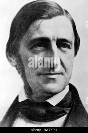 Emerson, Ralph Waldo, 25.5.1803 - 27.4.1882, US philosopher, poet, portrait, Stock Photo