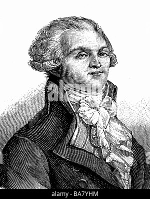 Portrait of Maximilien Robespierre (1758-1794), politician. (Use name ...