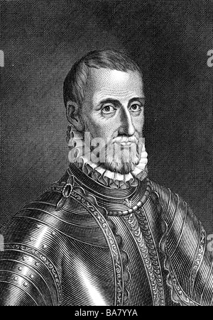 Coligny, Gaspard II de, 16.2.1519 - 24.8.1572, French politician, portrait, steel engraving, 19th century, , Artist's Copyright has not to be cleared Stock Photo