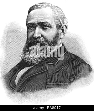 Harrison, Benjamin, 20.8.1833 - 13.3.1901, American politician (Rep.) 23rd President of the USA 4.3.1889 - 4.3.1893,  portrait, wood engraving, circa 1890, , Stock Photo