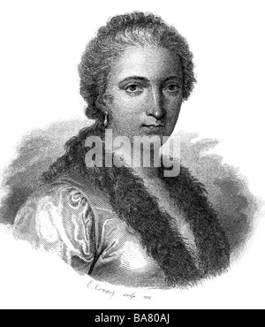 Agnesi, Maria Gaetana, 16.5.1718 - 9.1.1799, Italian scientist (mathematician), portrait, engraving, 1836, Stock Photo