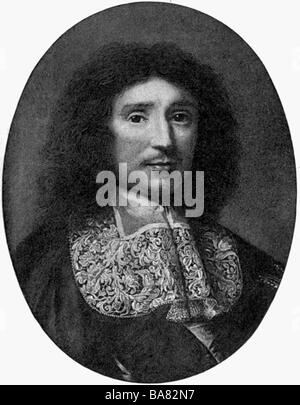 Colbert, Jean Baptiste, 29.8.1619 - 6.9.1683, French politician, Generel controller of Finances 1665 - 1683, in his office, copper engraving, 17th century, , Artist's Copyright has not to be cleared Stock Photo