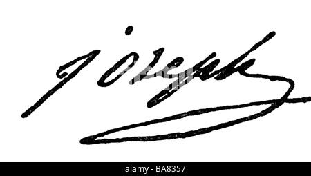 Bonaparte, Joseph, 7.1.1768 - 28.4.1844, King of Naples 1806 - 1808 and King of Spain 1808 - 1813, signature, , Stock Photo