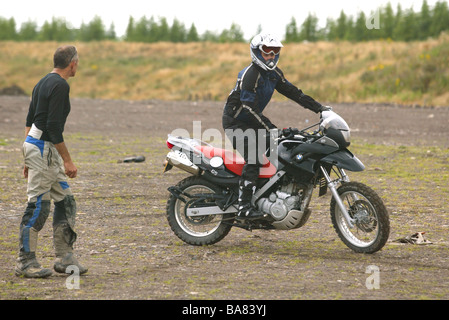 BMW off-road motorcycle training - Wales Stock Photo - Alamy