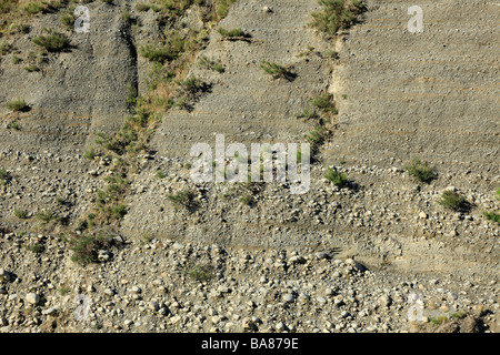 Rock face at Raikai Gorge,Canterbury,South Island,New Zealand Stock Photo