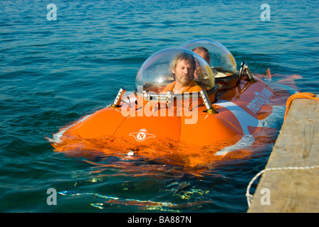 Private German submarine nemo 100 under water Stock Photo