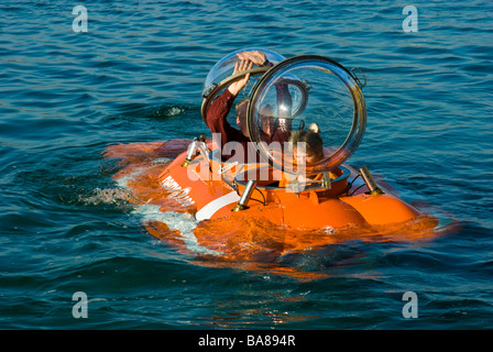 Private German submarine nemo 100 under water Stock Photo