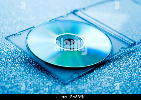 Dvd disk in plastic case Stock Photo