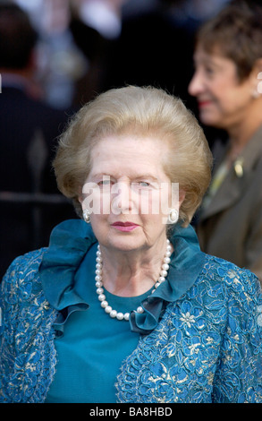 Baroness Margaret Thatcher former Prime Minister at a celebrity party in Chelsea Stock Photo