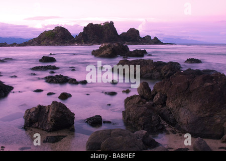 Rocky beach at Dela Torre, Baler, Aurora, Philippines Stock Photo