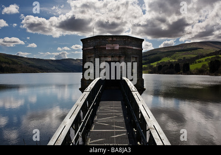The valve tower at Talybont Reservoir in Wales.  Photo by Gordon Scammell Stock Photo