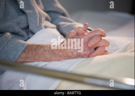 Close up of elderly man’s hands Stock Photo