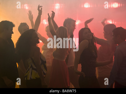 People dancing in nightclub