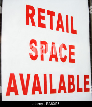 Retail space available sign Stock Photo