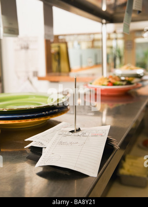 Food order spike in restaurant kitchen Stock Photo