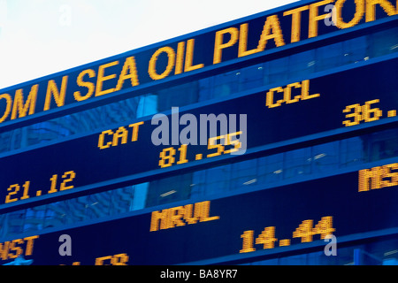 Stock ticker board Stock Photo