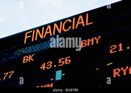 Stock ticker board Stock Photo