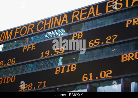 Stock ticker board Stock Photo