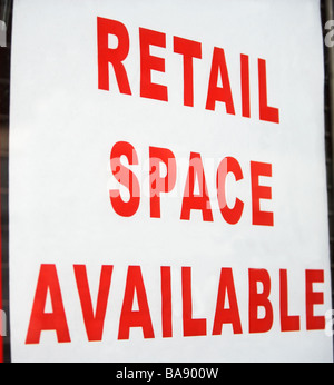 Retail space available sign Stock Photo