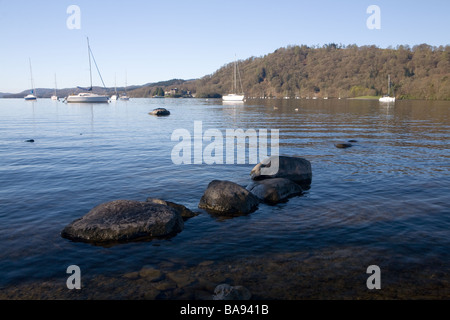 A view of Lake Windermere from Cockshott Point near Bowness in the English Lake District National Park. Stock Photo