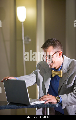 Businessman working on laptop Stock Photo
