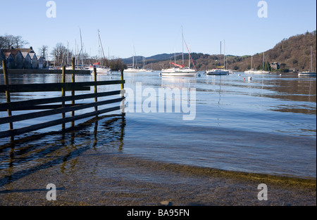 A view of Lake Windermere from Cockshott Point near Bowness in the English Lake District National Park. Stock Photo