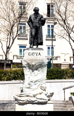Goya statue before Prado museum, Madrid, Spain Stock Photo