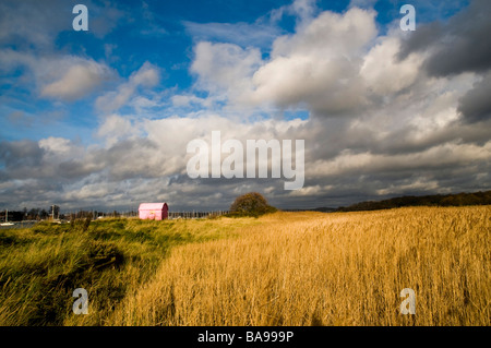 The Little Pink Ferry building on the river Hamble in Hampshire on the South Coast of the United Kingdom Stock Photo