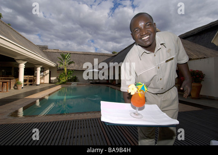 Visitors to Zimbabwe can enjoy some untamed luxury in some of the best hotels and resorts in Southern Africa Stock Photo