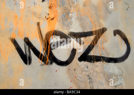 GRAFFITI TAG IN ATHENS Stock Photo