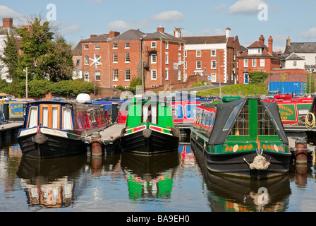 'narrow boats' moored in 'stourport basin' Stock Photo
