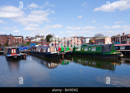 'narrow boats' moored in 'stourport basin' Stock Photo