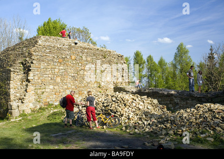 Ruins of Lanckorona Castle Poland Stock Photo