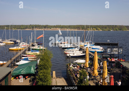 Wannsee, view over Havel from Heckeshorn towards Strandbad, Berlin, Germany Stock Photo