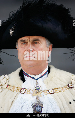 The Lord Mayor of the City of London Sir David Brewer in his official role at St Paul s Cathedral in London Stock Photo