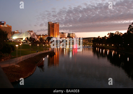 A view of the River Torrens and part of the city skyline in Adelaide in Australia in South Australia Stock Photo