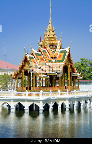 Bang Pa In s Aisawan Thipya Art pavilion Divine Seat of Personal Freedom at the Royal Summer Palace near Bangkok Thailand Stock Photo