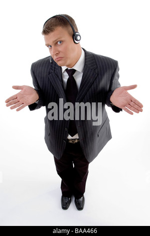 young man showing like helpless Stock Photo