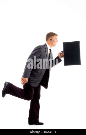 businessman in hurry with briefcase Stock Photo