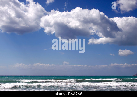 MEDITERRANEAN SEASCAPE AT EPISKOPI BAY ON THE ISLAND OF CYPRUS. Stock Photo