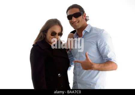 young handsome guy posing with his partner Stock Photo