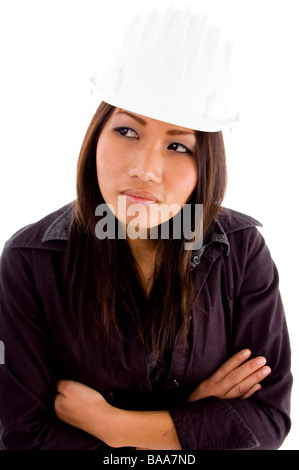 portrait of young female architect with crossed arms Stock Photo