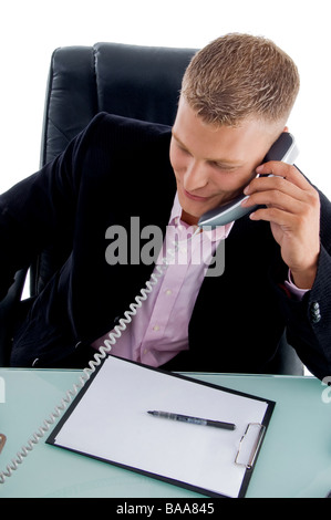 manager busy on phone Stock Photo