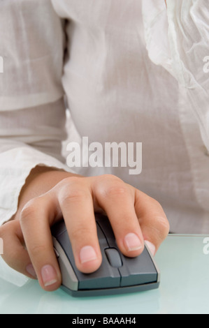 mouse in female's hand Stock Photo