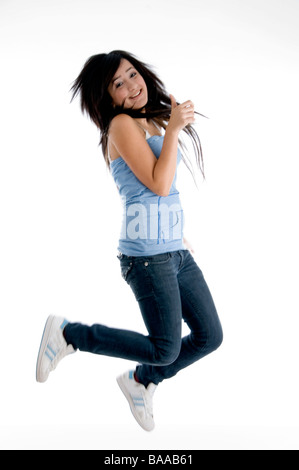 beautiful dancing girl jumping Stock Photo - Alamy